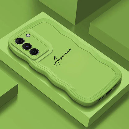 Personalized Customized Name Wave Case Case For Samsung S24 S23 S22 S21 Ultra Plus Back Cover - covers4phones