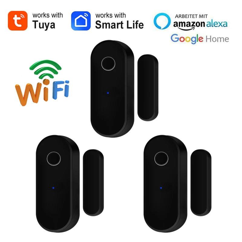Smart Home Tuya WiFi Door Sensor Open Close Window Detector Security Alarm With Alexa Google APP Remote Control Notification