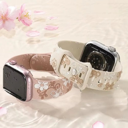 Straps Correa Engraved Silicone Bracelet For Apple Watch 40mm 41mm 42mm 44mm 45mm 46mm 49mm iwatch Series 11 10 9 8 7 6 5 4 SE