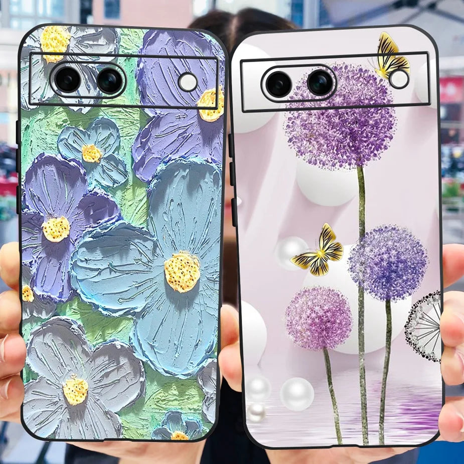 For Google Pixel 8A Case Stylish Painted Cover Soft TPU Shockproof Phone Case For Google Pixel 8 Pro Pixel8A Fundas Coque Bumper