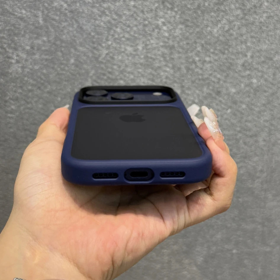 Luxury Orange Matte Transparent Phone Case For iPhone 17 Pro Max 17Pro 17 Metal Buttons Skin Feel Shockproof Protective Cover