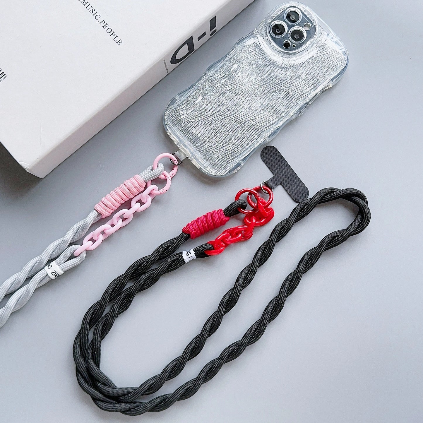 Cute and Durable Acrylic Crossbody Phone Lanyard with Diameter Adjustable Outdoor Universal Case, Anti-Lost Neck Cord, Wrist Strap, and Card Holder for Keys and ID