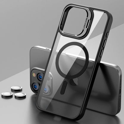 Fashion Magnetic Stand Case for iPhone 16 15 14 Plus 13 12 11 Pro Max Case for Magsafe Wireless Charge With Lens Protector Cover