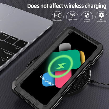 Aluminum Metal Armor Phone Case Z Fold 7 4 Shockproof Rugged Cover Full Protector For Samsung Galaxy Z Fold 6 5 Heavy Duty Shell