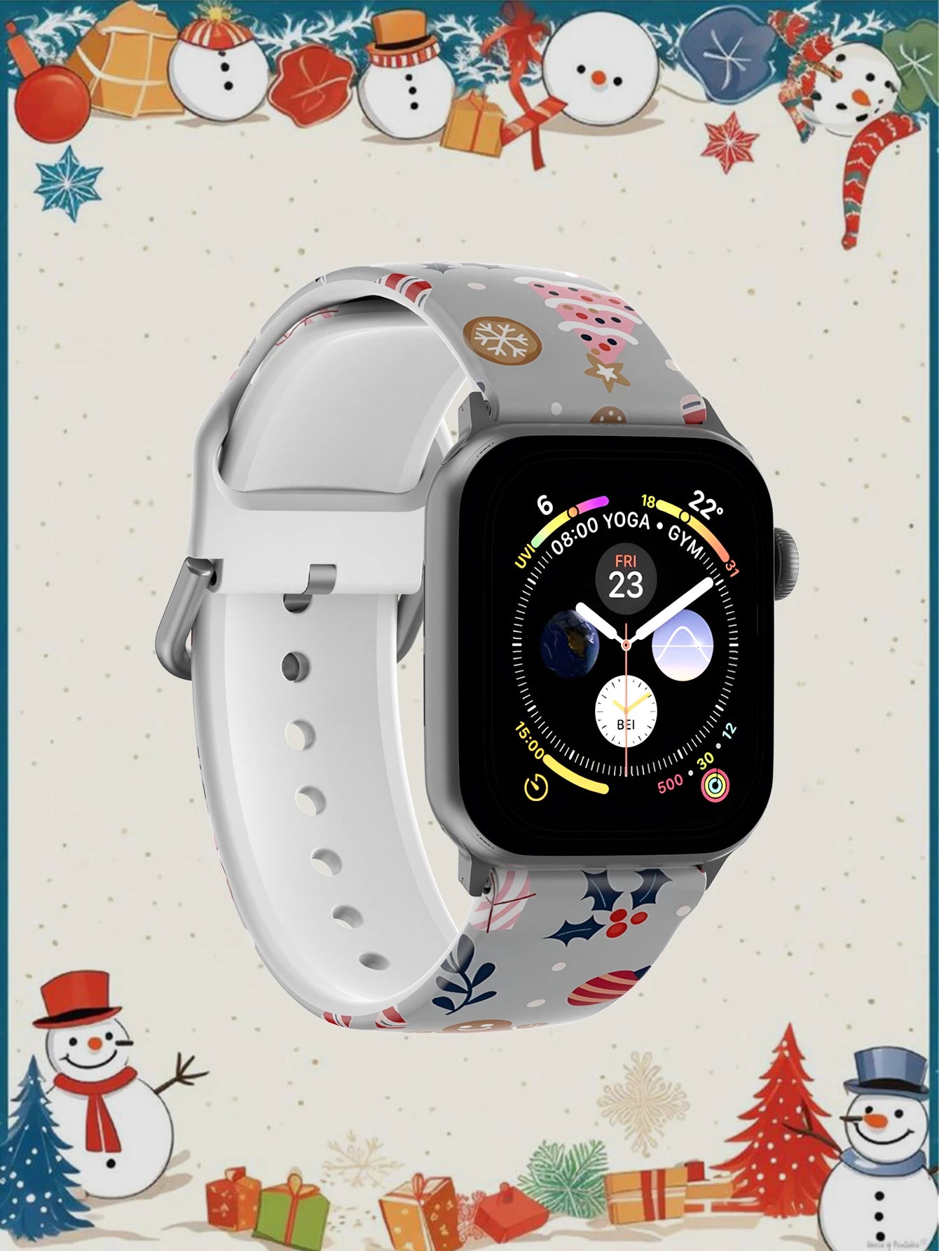 Kawaii Pink Christmas Tree For Apple Watch Band 45mm 44mm 40mm 41 42-38mm Bracelet iwatch Series 8 7 se 3-6 9 10 11 Ultra 2 49mm