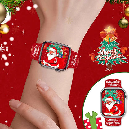 Christmas Bands for Apple Watch Bands 46mm 41mm 42mm 44mm 45mm 49mm Silicone Sport Strap iWatch Series 10 9 8 7 SE 6 5 4 Ultra 2