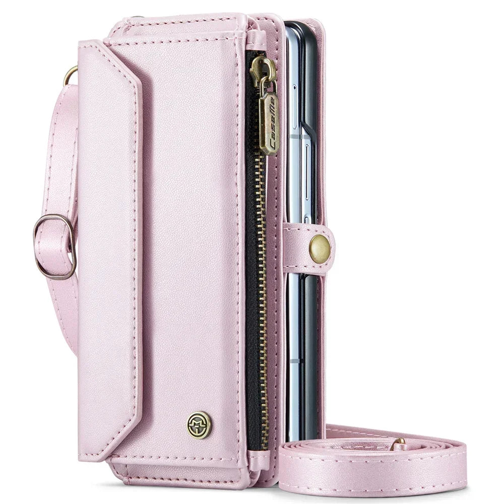 Crossbody Purse for Samsung Galaxy Z Fold 7 Fold5 Fold 4 3 Fold 6 Leather Flip Case Book Wallet Coque Retro Vintage Card Slots