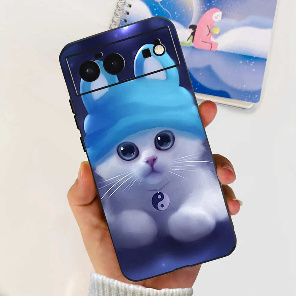 For Cover Google Pixel 6 Case Cute Cat Cartoon Bumper Back Shockproof Soft TPU Case For Google Pixel 6A 6PRO Pixel 6 Phone Cases