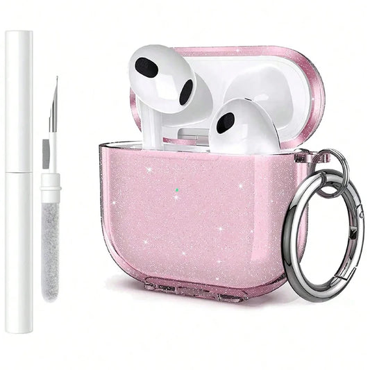 For Apple Airpods Pro/Pro2/3/4 Case Earphone Accessories Wireless Bluetooth Headset Cover Bling Glitter Soft With Cleaner Kit