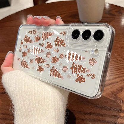 Cartoon Gifts Christmas Case For Samsung Galaxy S25 S24 Ultra S23 S22 Plus S21 FE A15 A16 A17 A26 A35 A36 A54 A55 A56 5G Funda