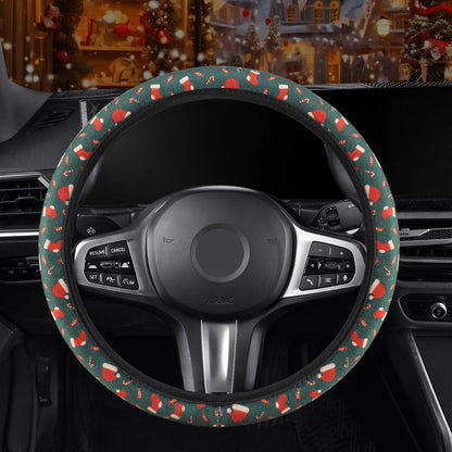 Christmas Limited Edition Car Steering Wheel Cover No Inner Ring Universal Fit Most Cars Wear-Resistant Non-Slip