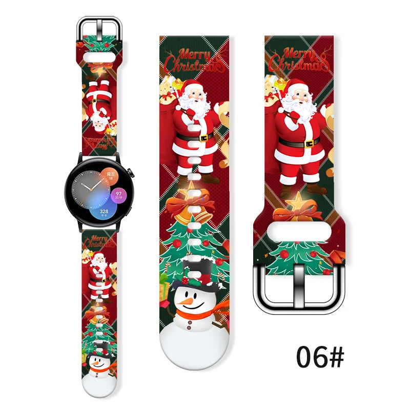 20mm Christmas 8 Strap for Samsung Galaxy Watch 7/6/5 40mm 44mm Band Replaceable Bracelet for Amazfit Balance 5Pro for Women