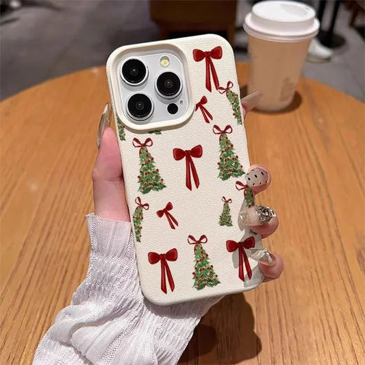 Butterfly Christmas Tree Printed Phone Case, suitable for iPhone 17, 16, 15, Plus, Pro, Max series phones - ideal for giving as