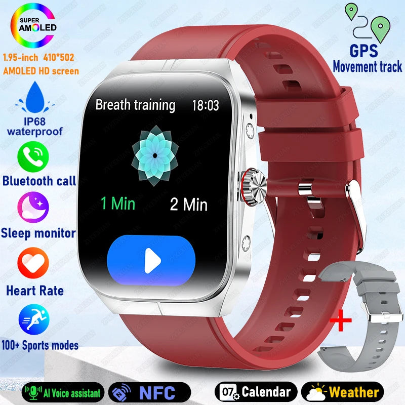 2025 New HD  AMOLED screen For OPPO Watch 4 Pro Sports Smart Watches Men GPS Track Waterproof Bluetooth Call NFC Smart Watch