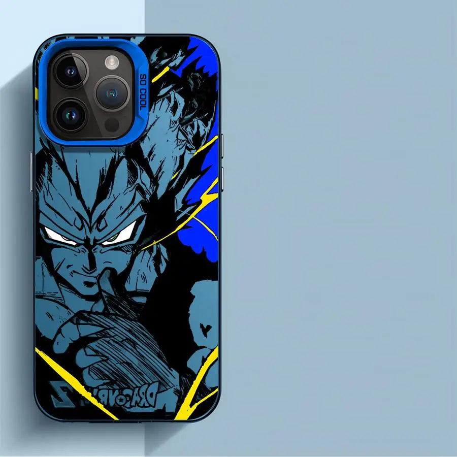 Japan Anime DBZ Cool Case for Apple iPhone 16 15 11 13 14 Pro Max 12 16ProMax 15Pro Matte Lens Protect Plating Phone Cover