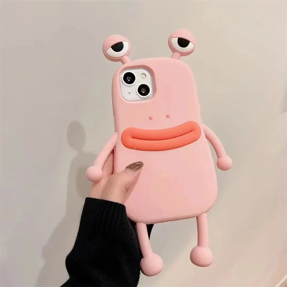 Super Cute 3D Long Legs Sausage Mouth Frog Silicon Case For iphone 15Pro Max 11 12 13 14Pro Xs Xr 7 8Plus X Soft Cover