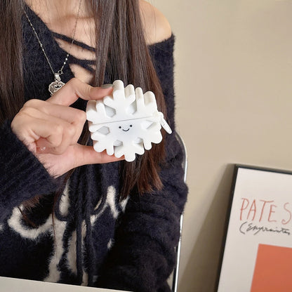 Christmas Cartoon Snowflake Case for AirPods 4 Airpod 1 2 3 Pro Pro2 Bluetooth Earbuds Protective Earphone Case Cover