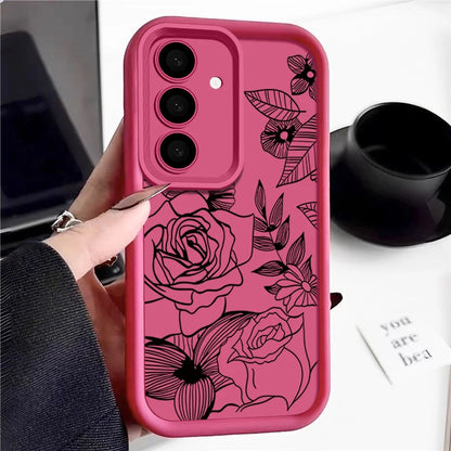 Flowers Soft Case For Samsung Galaxy S25 Edge FE S24 S23 S22 Ultra A17 A56 A36 A26 A16 A54 A15 5G A55 A25 Silicone Phone Cover
