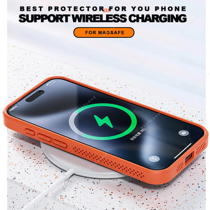 New Heat Dissipation Magnetic Phone Case for iPhone 14 15 16 Plus 11 12 13 16 Pro Max Matte Magsafe Charging Shockproof Cover