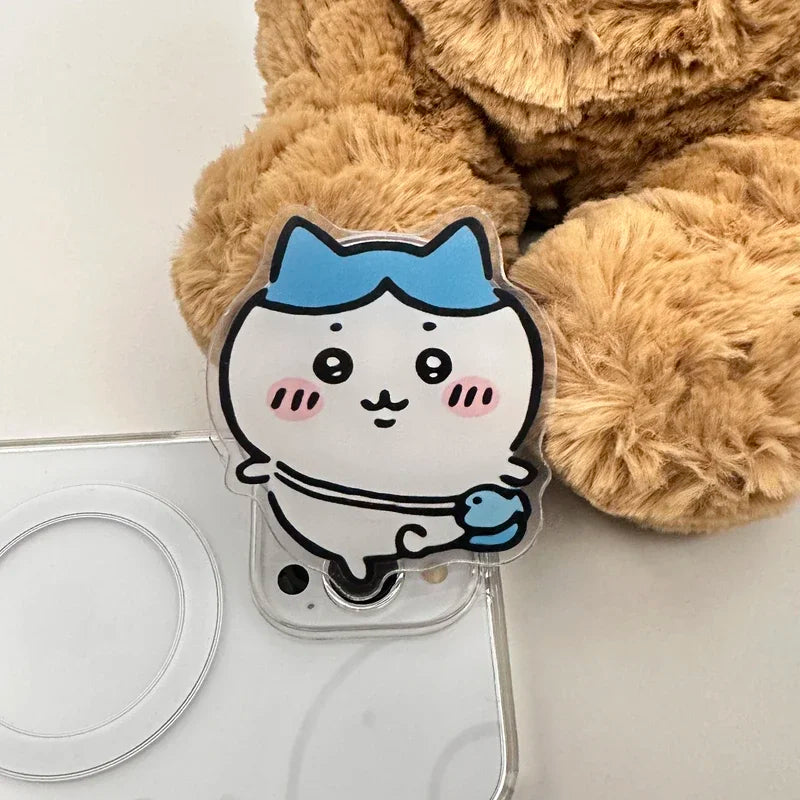 Cute Japan Anime Chiikawa usagi Hachiware For Magsafe Magnetic Phone Grip Tok Stand For iPhone Foldable Wireless Charging Holder