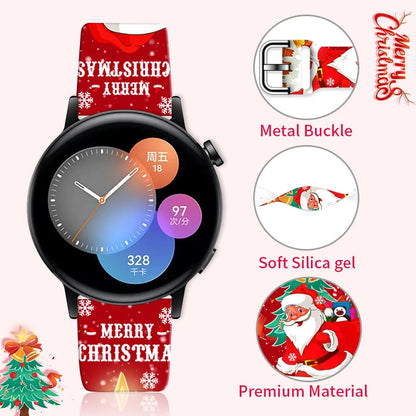 20mm Christmas 8 Strap for Samsung Galaxy Watch 7/6/5 40mm 44mm Band Replaceable Bracelet for Amazfit Balance 5Pro for Women