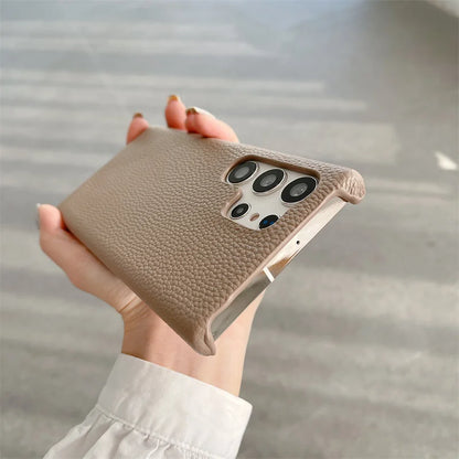 Phone Case for Samsung s23 s22 s24 ultra s21 plus s20 s10p Personalize Customize Name Letter Grain Leather Cases - covers4phones