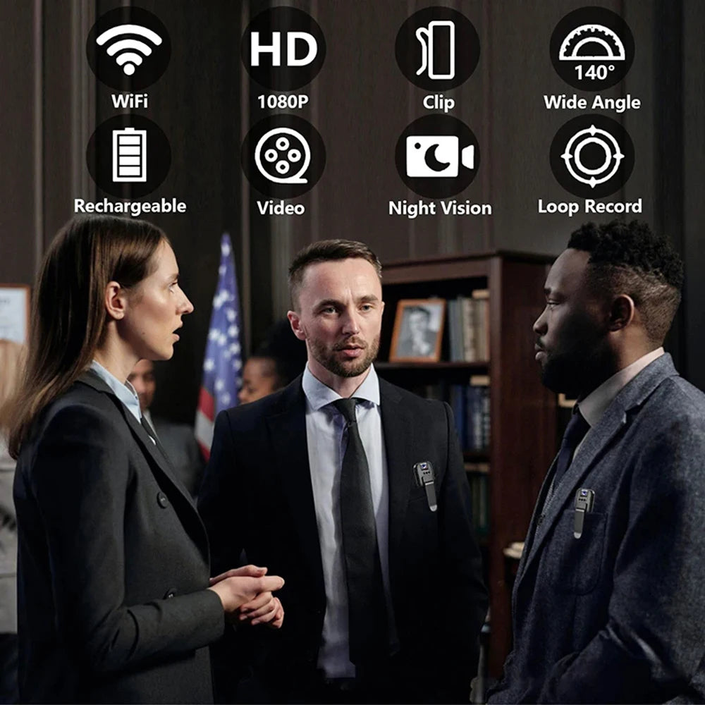 HD 1080P Mini Camera with WiFi Portable Small Digital Video Recorder Police BodyCam Infrared Night Vision Miniature Camcorder