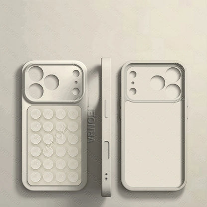 Fashion 2IN1 Suction Cup Bracket Lens Protection Phone Cases For iPhone 17 16 13 11 14 15 12 17 Pro Max Case Phone Accessories