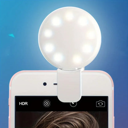 Mobile Phone LED Selfie Ring Light, Portable 3 Gears Photography Clip Light Beauty Fill Lamp For Cell Phone Camera Rechargeable