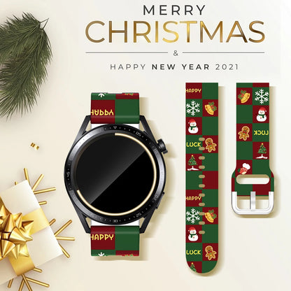 20 22mm Christmas Strap for Samsung Galaxy Watch FE 7 6 5 4 40mm 44mm/5 Pro/Watch 6 4 Classic Holiday Silicone Band for Active 2