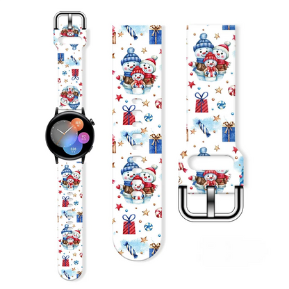 20mm Christmas Series 5 Strap for Samsung Galaxy Watch 7/6/5 40mm 44mm Band Replaceable Bracelet for Xiaomi Huawei Amazfit Watch