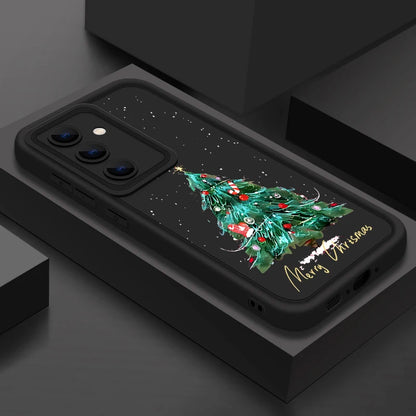 Case For Samsung Galaxy A17 A56 A16 A55 A15 A36 A35 A25 A26 5G S25 Edge S22 S24 Ultra S23 S24 FE TPU Christmas Tree Phone Cover