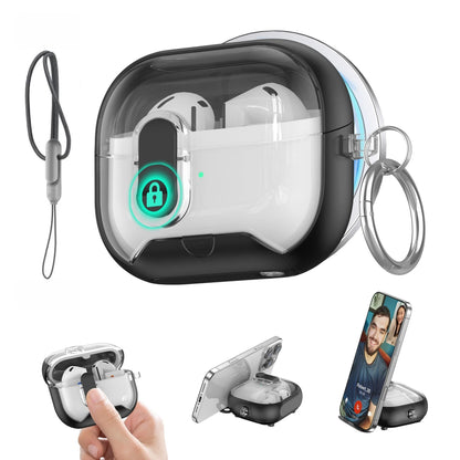 for Samsung Galaxy Buds 3 Pro Case with Secure Lock Carbon Fiber Protective Phone Holder Design Case for Samsung Galaxy Buds 3