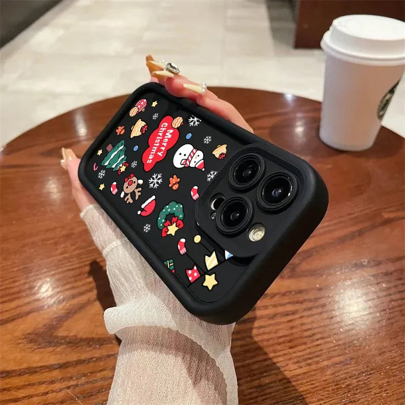 Case For Google Pixel 9 8 7 8A 7A Pro XL 9Pro 7Pro 8Pro 9ProXL Silicone Ins Cartoon Christmas New Year Gift New Design Hot Cover