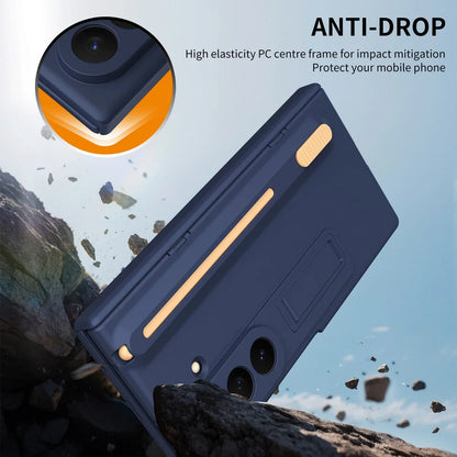 Pen Slot with Pen Hinge Folding Stand Holder Tempered Glass Front Case For Samsung Galaxy Z TriFold with Hinge Cover