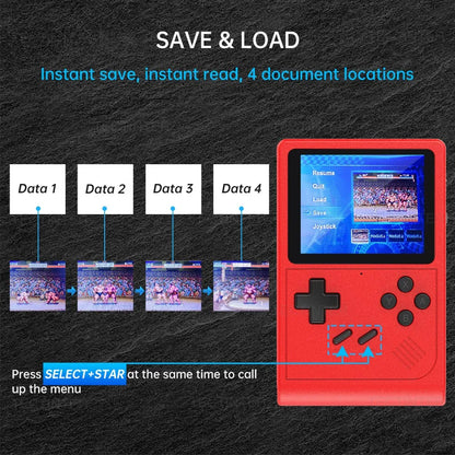 GB300 Portable Handheld Game Player 3.0 inch Screen Video Game Console Built-in 6000 Games Support AV Output for SFC/GBA