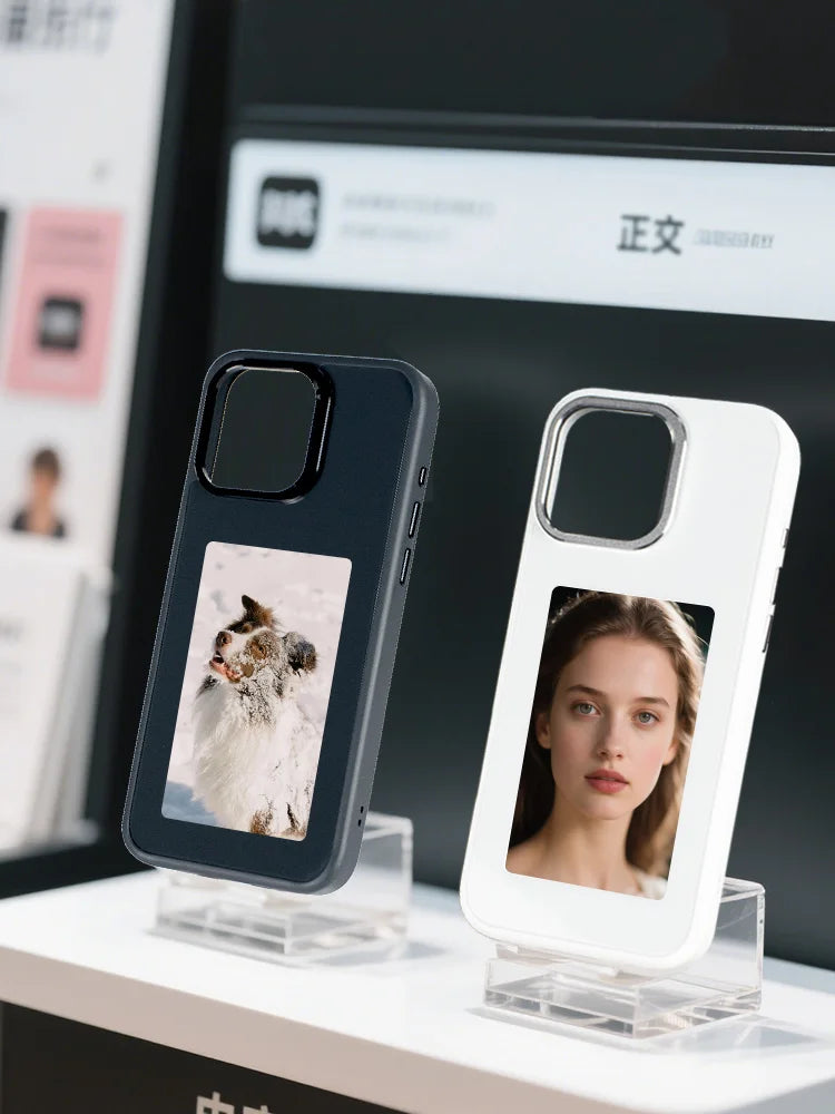 Smart phone cover case design nfc e ink phone case high resolution