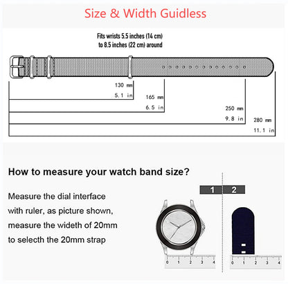 Nylon Watch Band 20mm 22mm Comfortable Watch Straps Loop Military Washable Blet for Men Watchbands