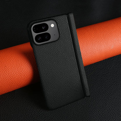 For Google Pixel 9 Pro Fold Case Genuine Leather Cover Pixel 10Pro Fold Capa Protective Etui Back Coque Carcasa without front