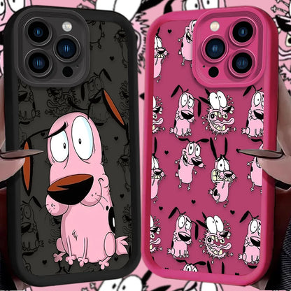 Courages Cowardly Dog Phone Case For iPhone 16 15 14 13 12 11 Pro Max X XS X S Max XR SE 2020 7 8 Plus Soft Silicone Back Funda