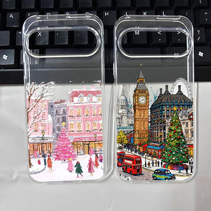 for Pixel 10 Cute Winter Snow Phone Case for Google Pixel 9 10 Pro XL 8 Pro 6 7 8 8A 5G Christmas Tree Graphic Clear Phone Cover