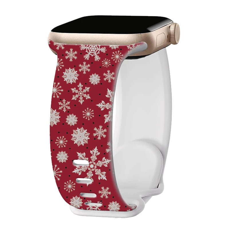 Christmas Strap for Apple Watch Ultra 3 Band 49mm 46mm 41mm 42mm 44mm 45mm Silicone Loop Bracelet for iWatch 11 10 9 8 7 6 5 SE