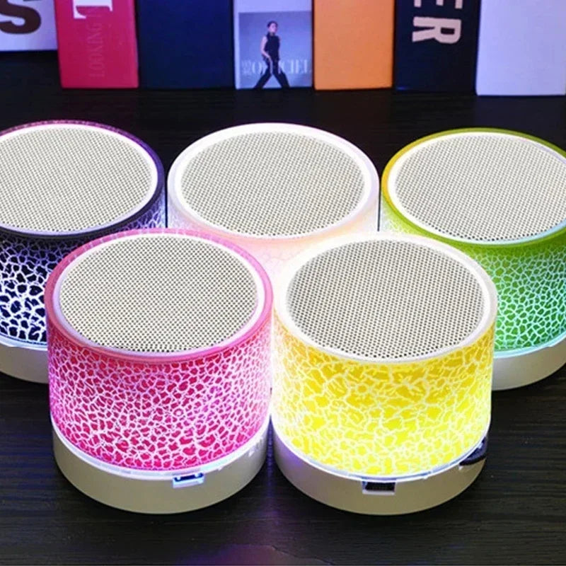 Mini Bluetooth Speaker Wireless Loudspeaker with LED Light - USB SD Card AUX Subwoofer Portable Sound Column for PC Mobile Phone