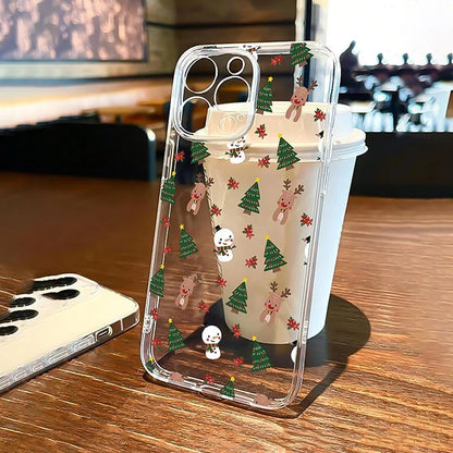 New Year Christmas Gift Santa Claus Clear Phone Case For Samsung Galaxy S25 S24 S23 S22 Ultra Plus S22+ S23+ S24+ S25+ Covers