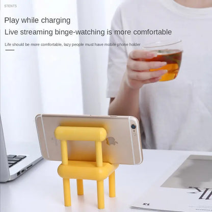 2pcs Cute Chair Mobile Phone Holder Adjustable Desktop Cell Phone Bracket Desktop Decor Lazy Bracket Catch up Bracket Wholesale - covers4phones