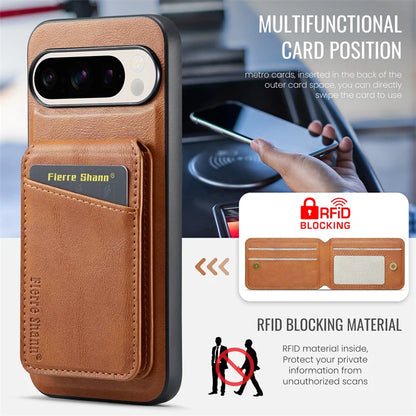 2 In 1 Magsafe Magnetic Leather Phone Case for Google Pixel 10 9 9Pro XL 8A 8Pro 8 7 7A 7Pro Wallet Cover Cards Holder Cover