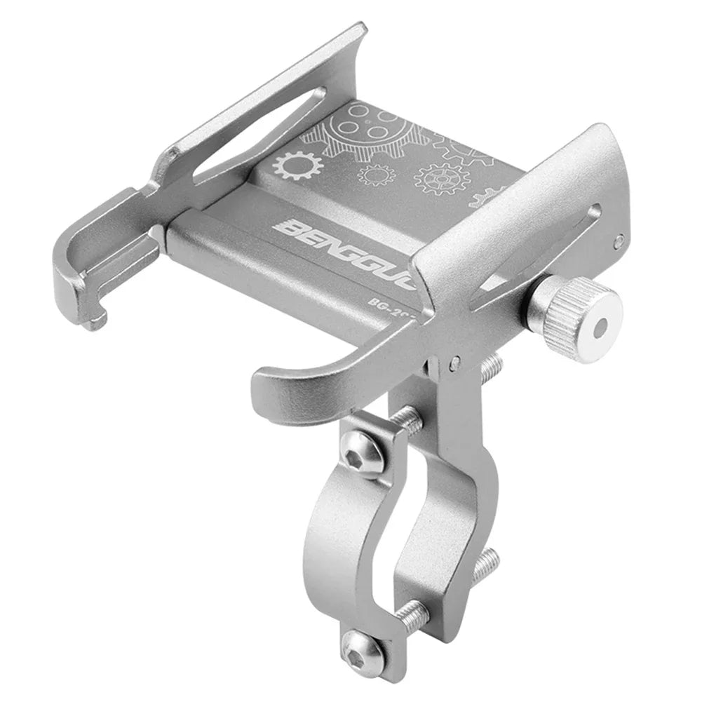 Handlebar Mobilephone Support Aluminium Alloy Bike Phone Support Bracket 360 Degree Rotation Shockproof Cycling Accessories - covers4phones