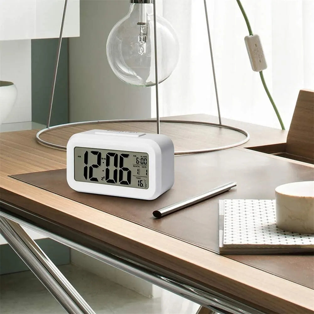 LED Digital Alarm Clock Backlight Snooze Data Time Calendar Desktop Multifunction Electronic Backlight Table Clock - covers4phones