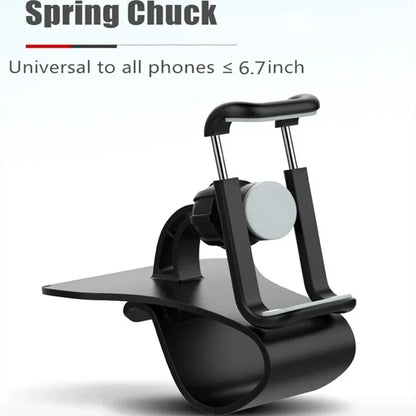 Universal Car Phone Holder - 360° Rotatable Auto Grip Dashboard Stand for Mobile Phones