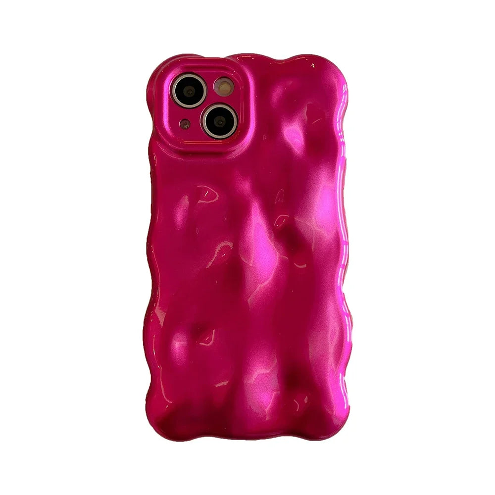 Qianliyao 3D Bubble Wave Pattern Phone Case For iPhone 16 15 14 13 12 11 Pro Max 14promax 14pro Soft Shockproof Back Cover